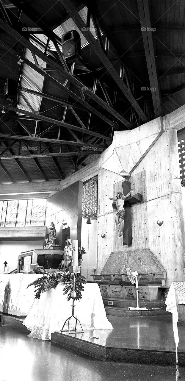 beautiful architectural design of Nuestra Señora del Socorro church, beautiful altar