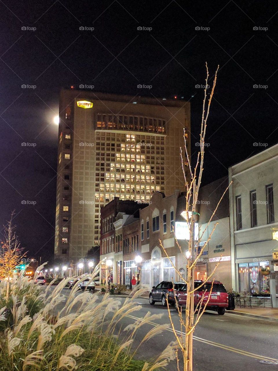 Denny’s Headquarters, Downtown Spartanburg at Christmastime 