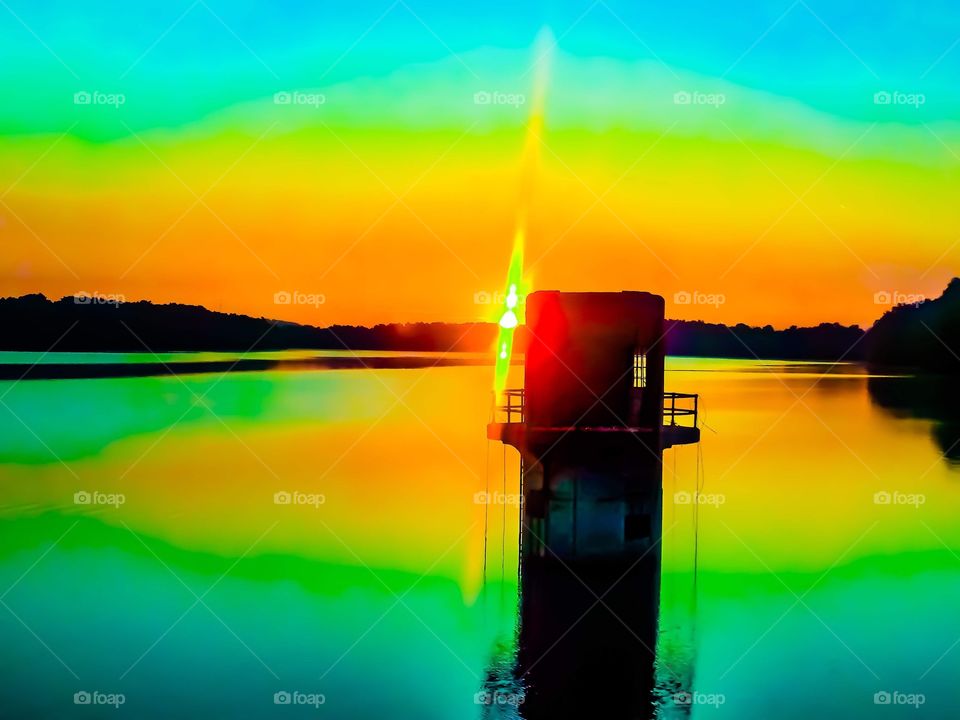 sunrise over the lake