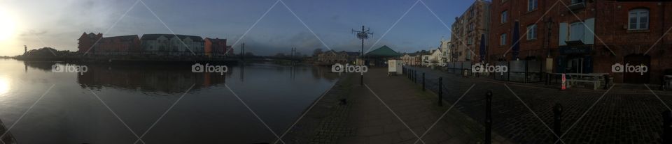 Panoramic view of the River Exe, Exeter, U.K. 