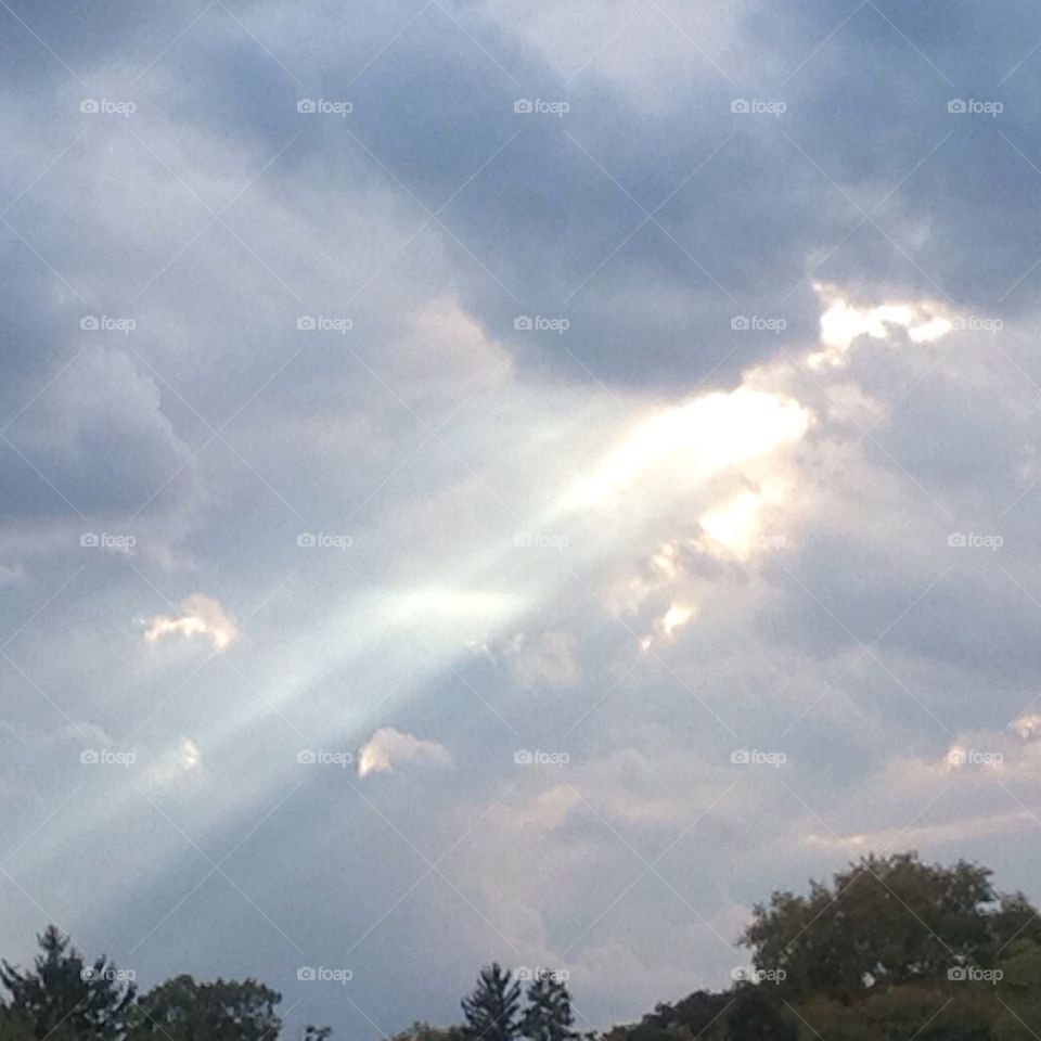 Sun rays through the clouds