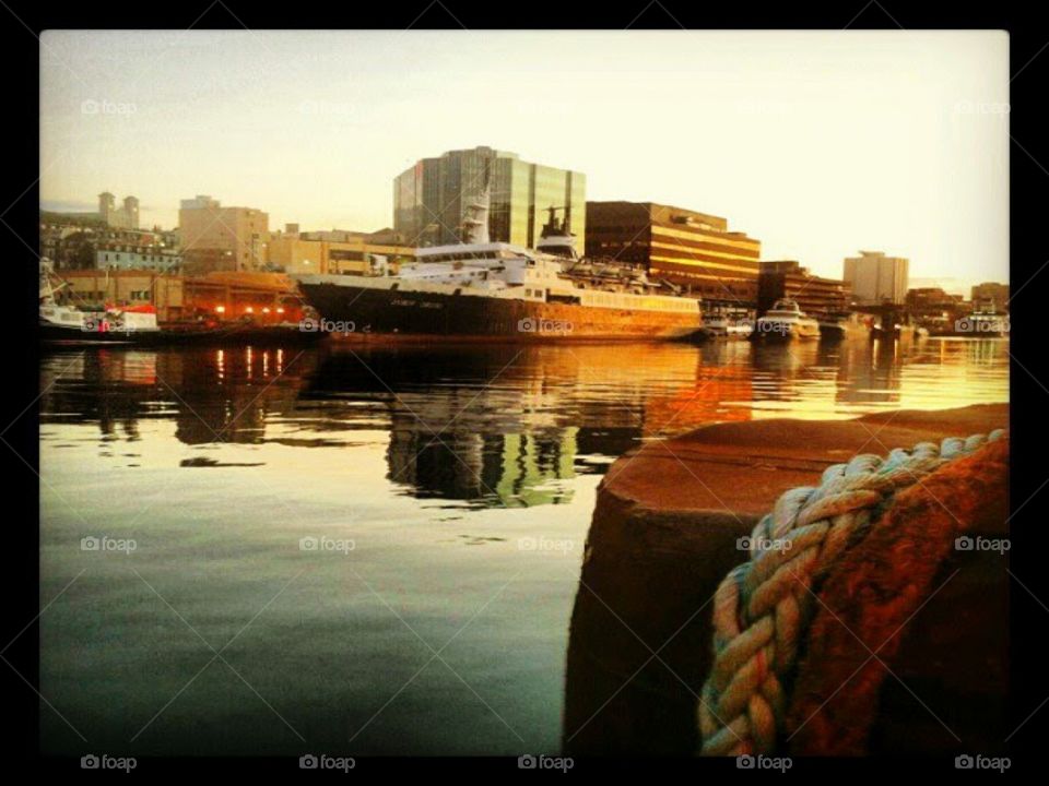 St. John's Nl. This picture was taken of the harbour during sunrise.
