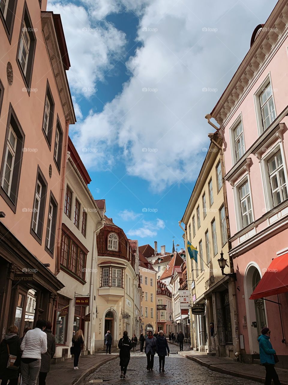 Walking along the Old Tallinn is a great sunny day