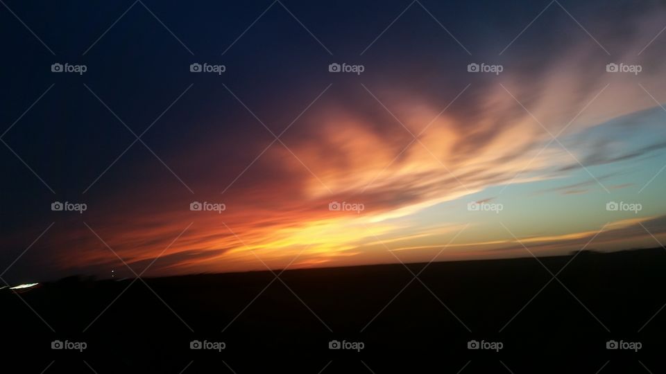 surreal sunset in Nebraska