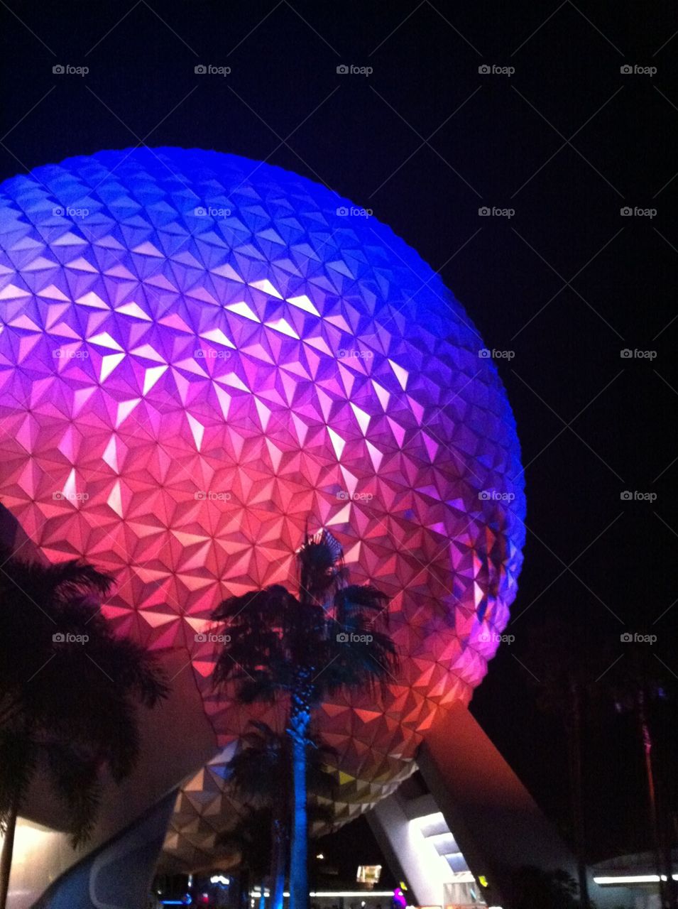 Epcot. The big ball at Disney's Epcot in Florida.
