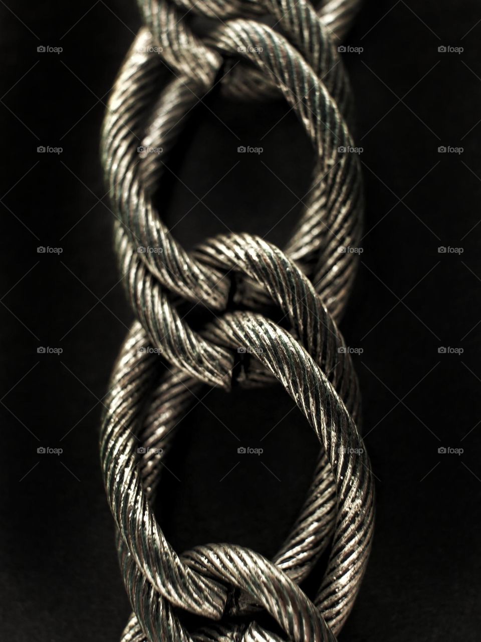 Chains of a silver necklace