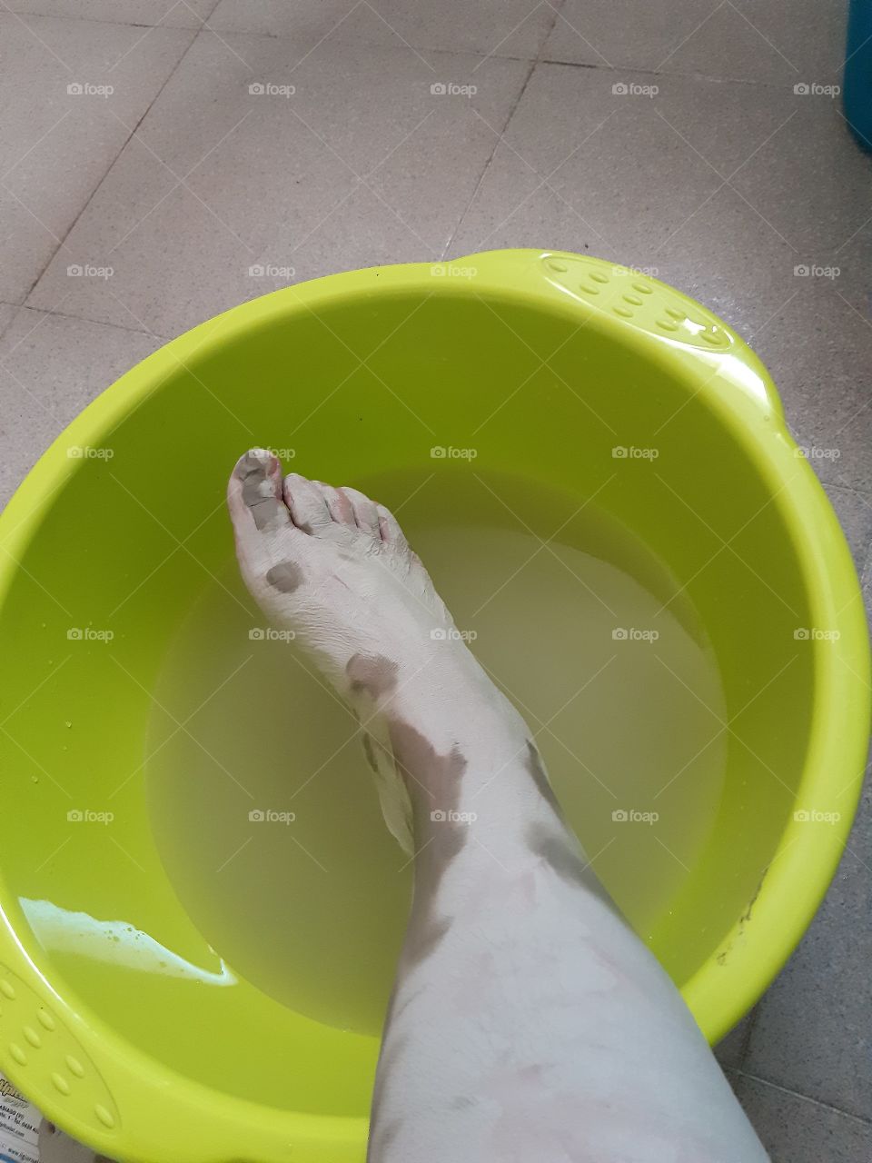 green clay of my leg