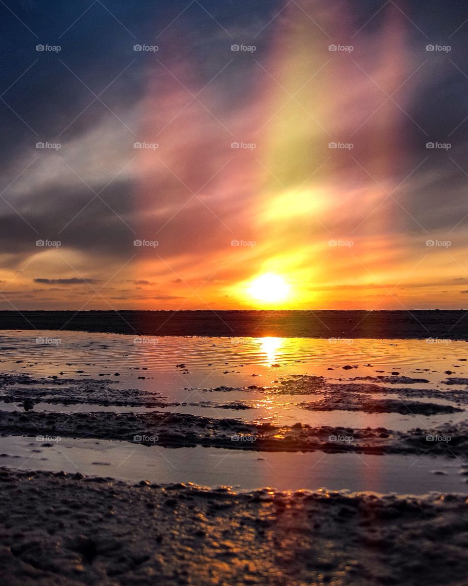 Sun's reflection on the sea