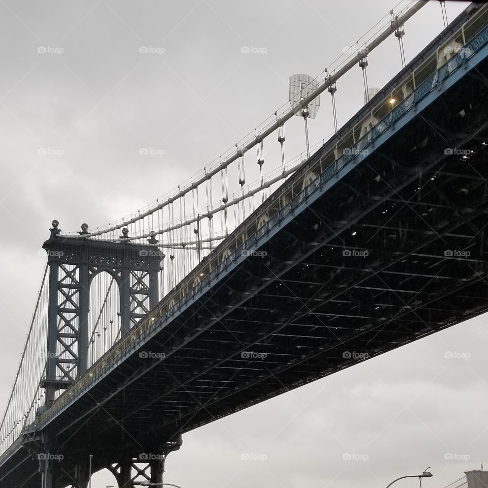 Rainy NYC day under a bridge
