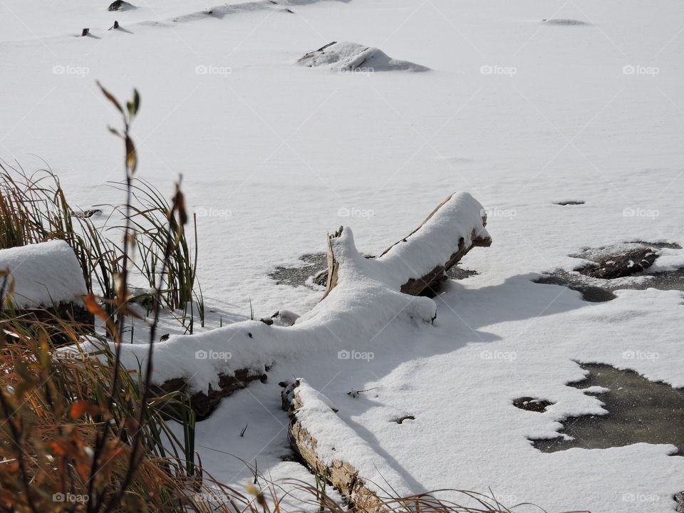 Snow on lake