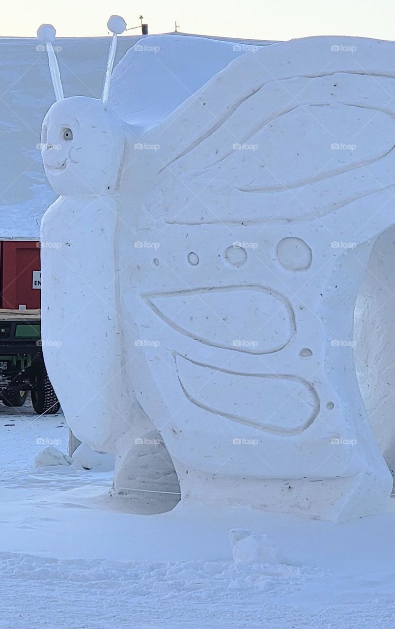 snow sculpture butterfly