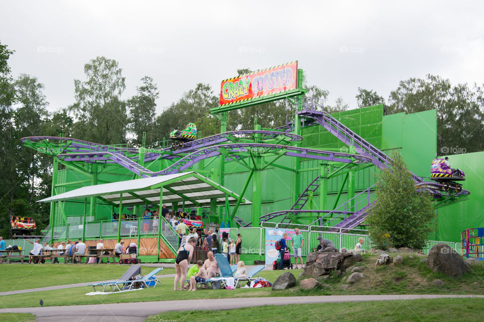 Rollercoaster at theme park adventure land Halmstad in Sweden.