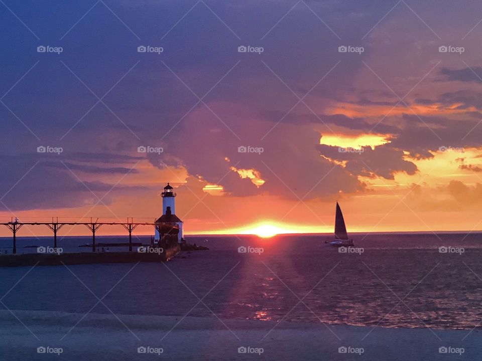 Lighthouse at Sunset