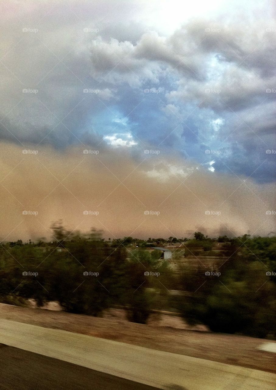 Haboob Coming into the Eastvalley out by Mesa Arizona 