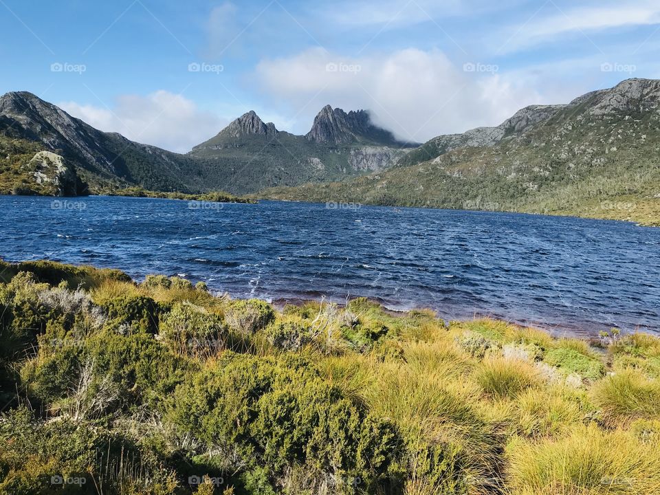 View of the Cradle Mountain in Tasmania Australia 