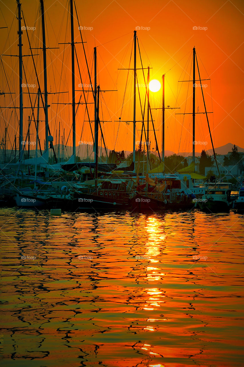 Bodrum sunset. Travel mood
