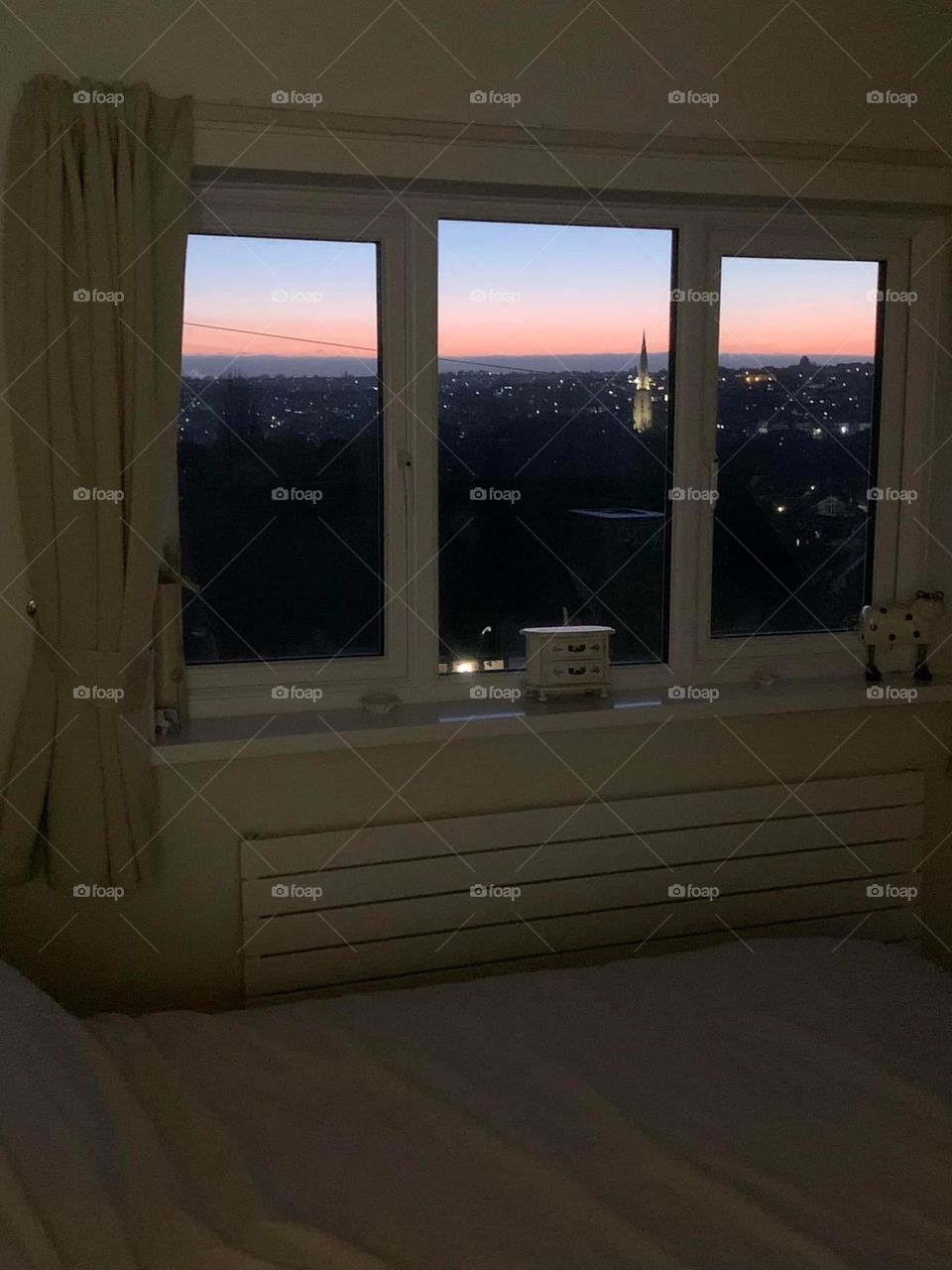 Sunset through the window
