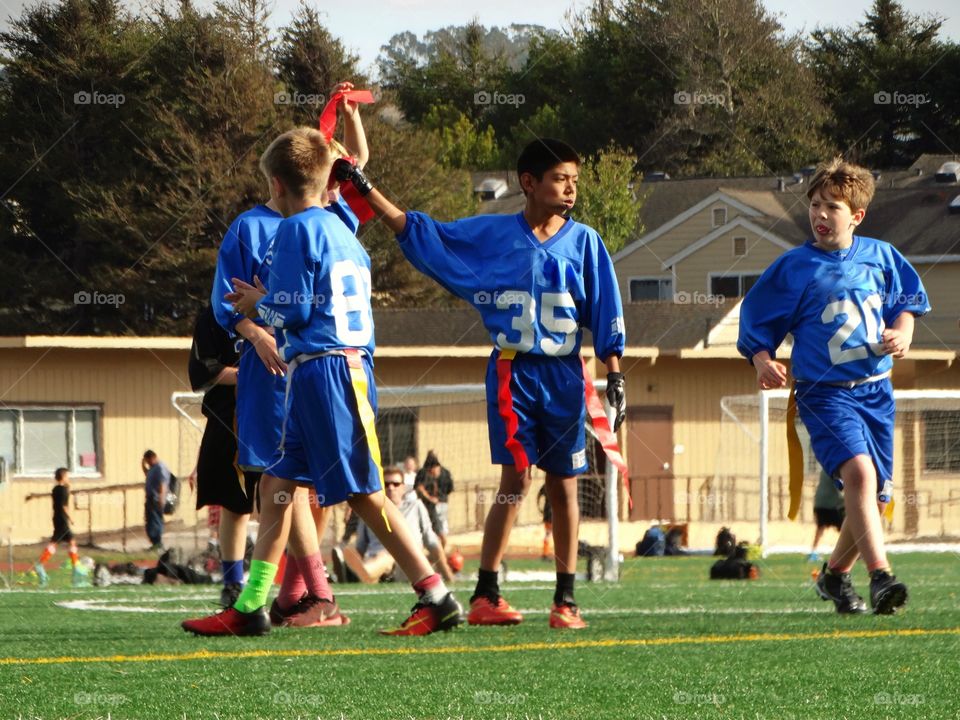 Kids Playing Flag Football