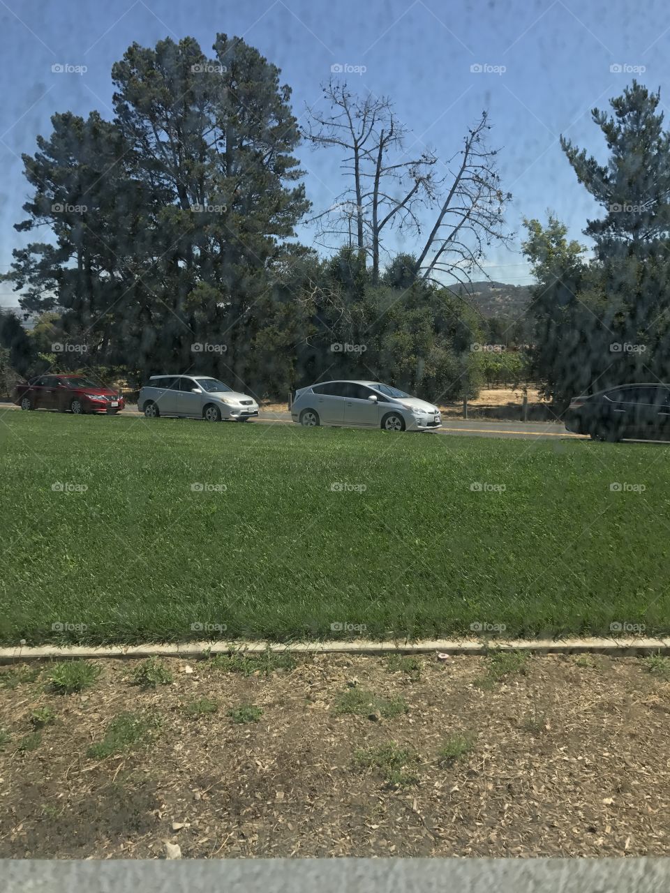 Cars in traffic at Napa Valley College - Tuesday afternoon