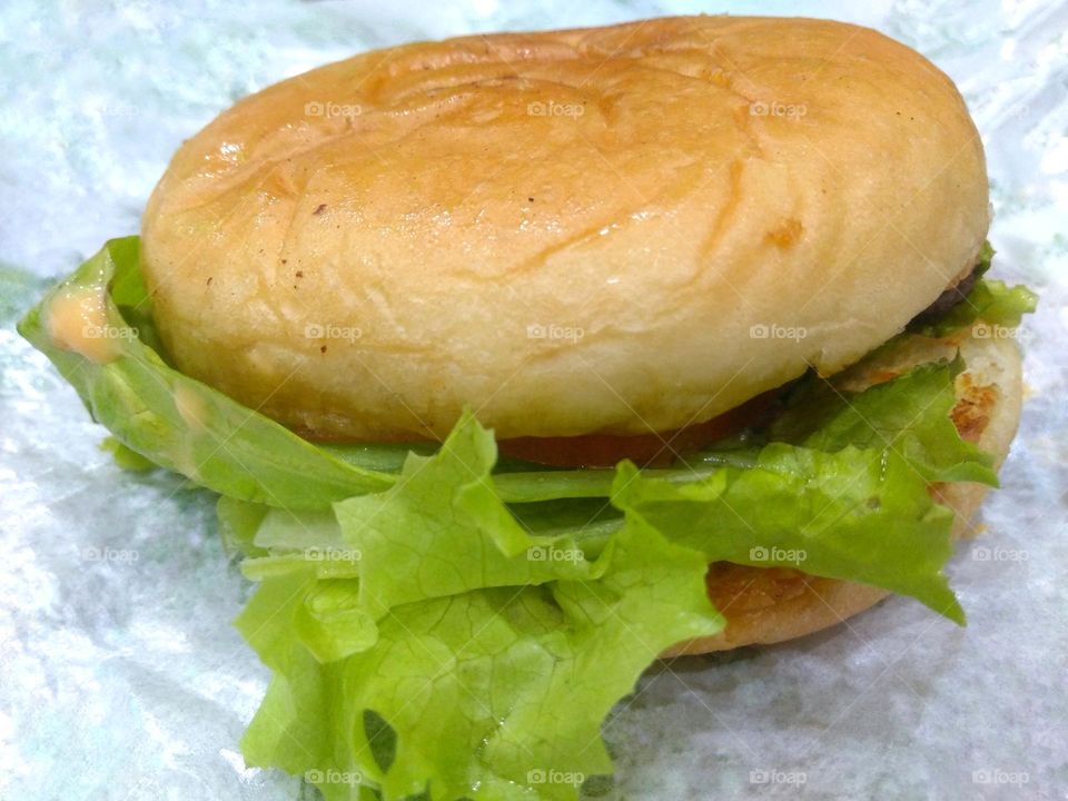 Delicious burger with cheese