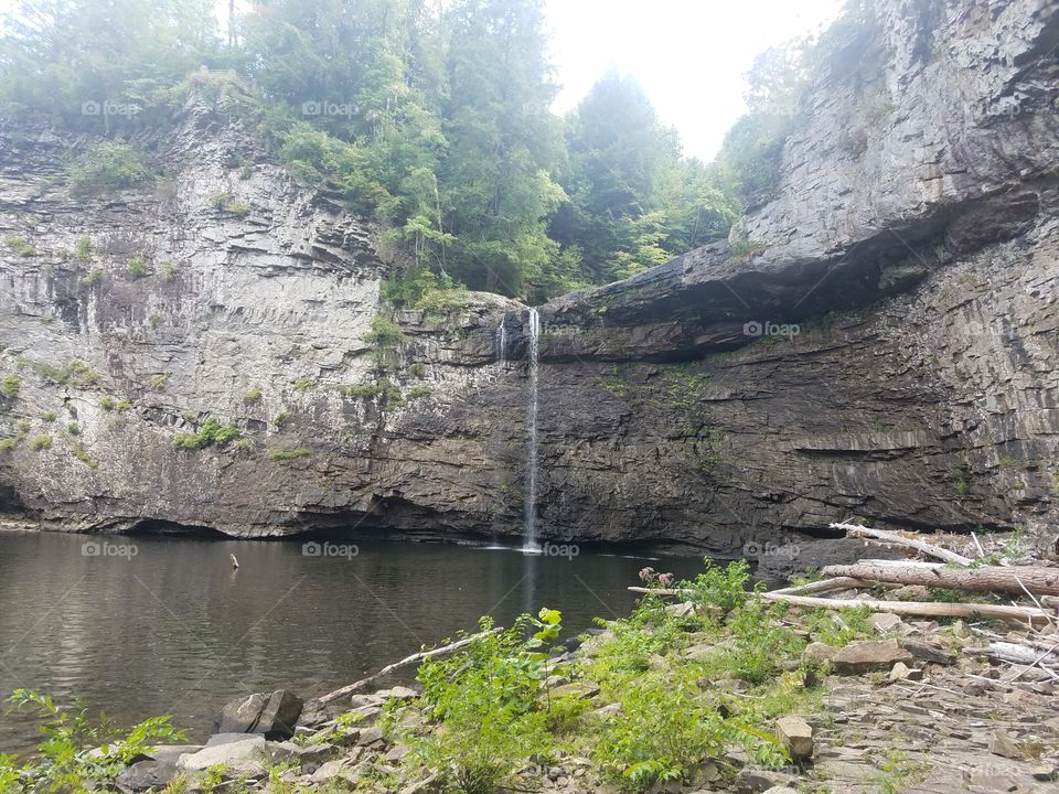 walking up to the waterfall