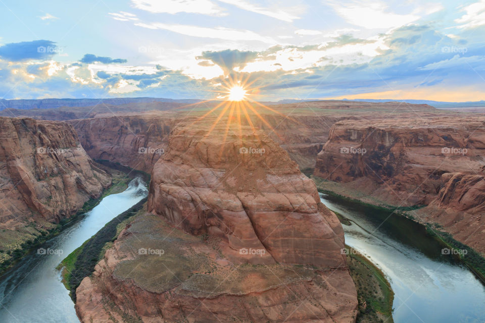 Sunset at horseshoe bend Arizona 