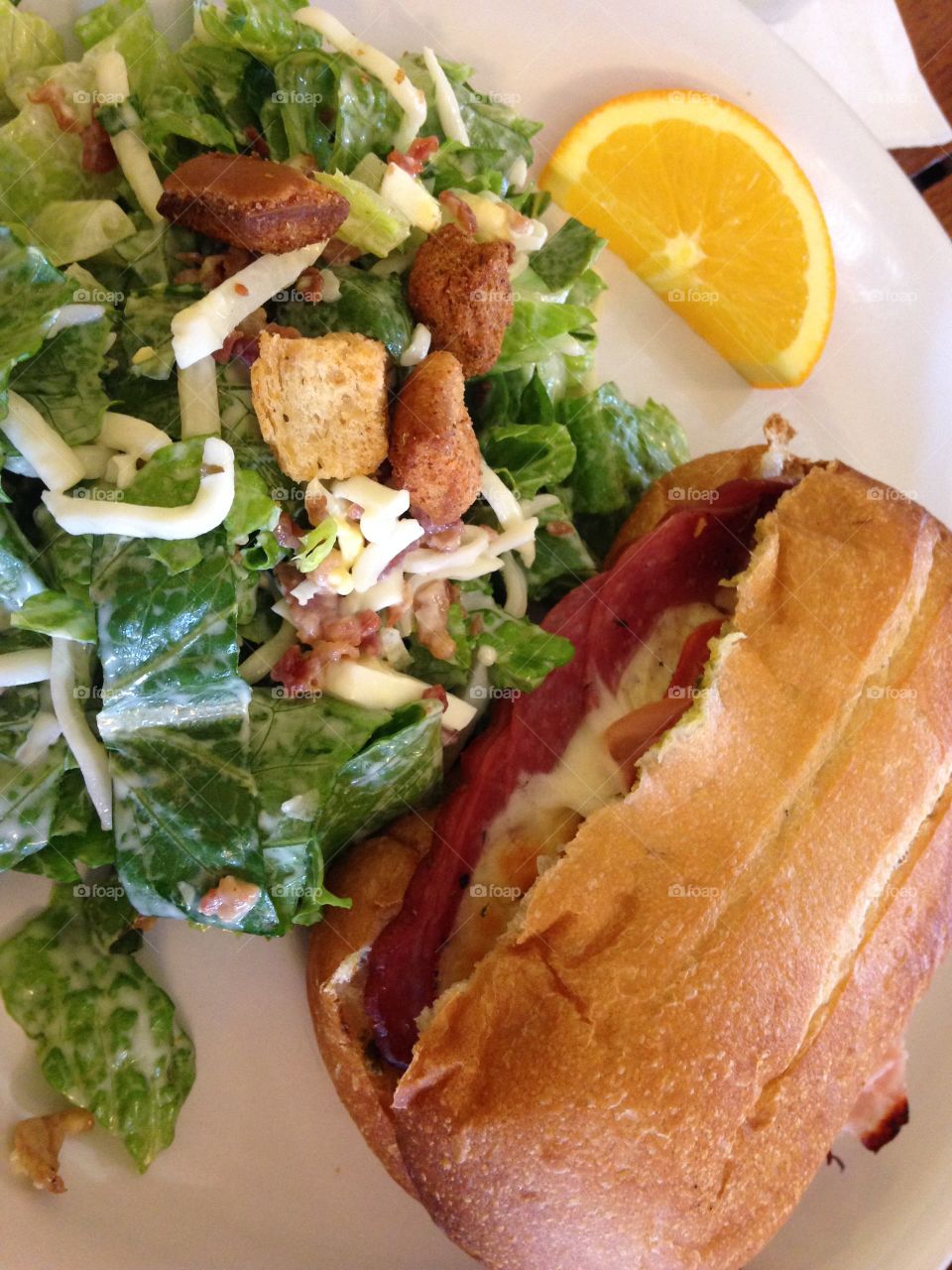 Toasted Italian Sandwich and Salad