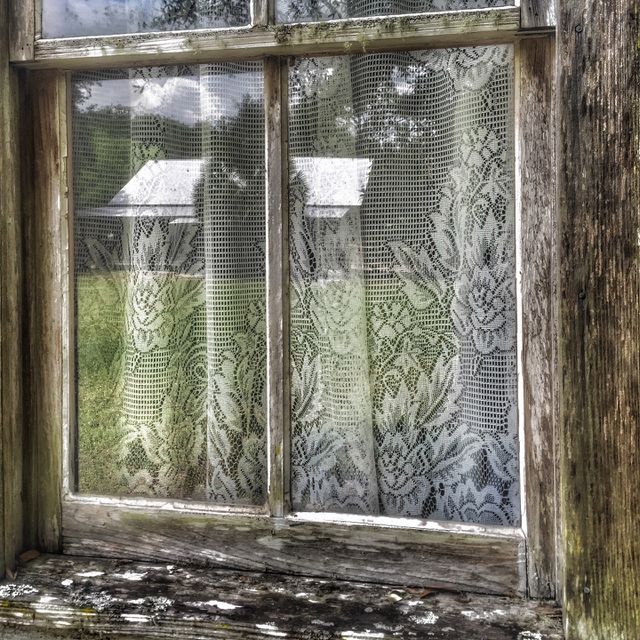 
Closed window of house