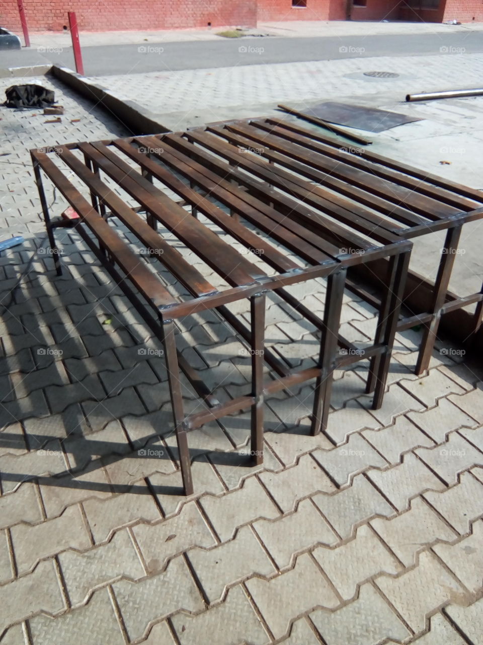 some new sitting bench made by skilled mechanic.