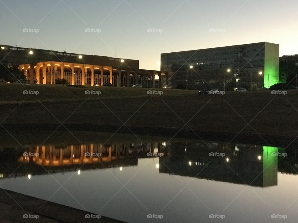 Partial view of the Itamaraty Palace and ministries at the Esplanada dos Ministérios in Brasilia - Federal District, Brazil.