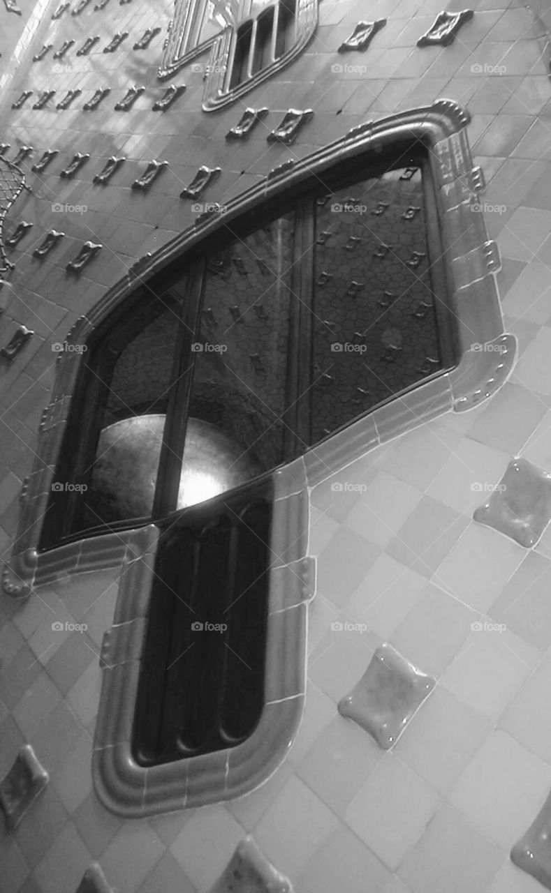 Gaudi interior window . Casa Battlo Barcelona 