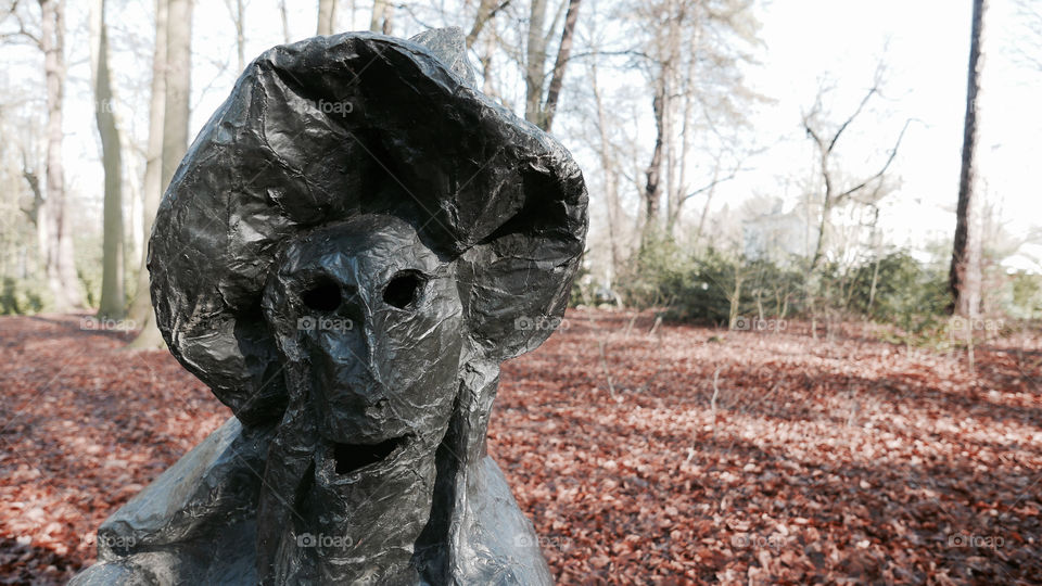 A sculpture in a park in Antwerp, Belgium.
