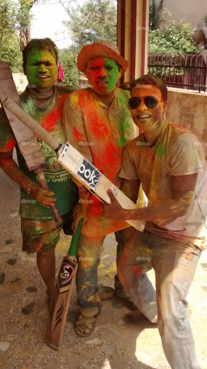 celebration Holi with friends in India