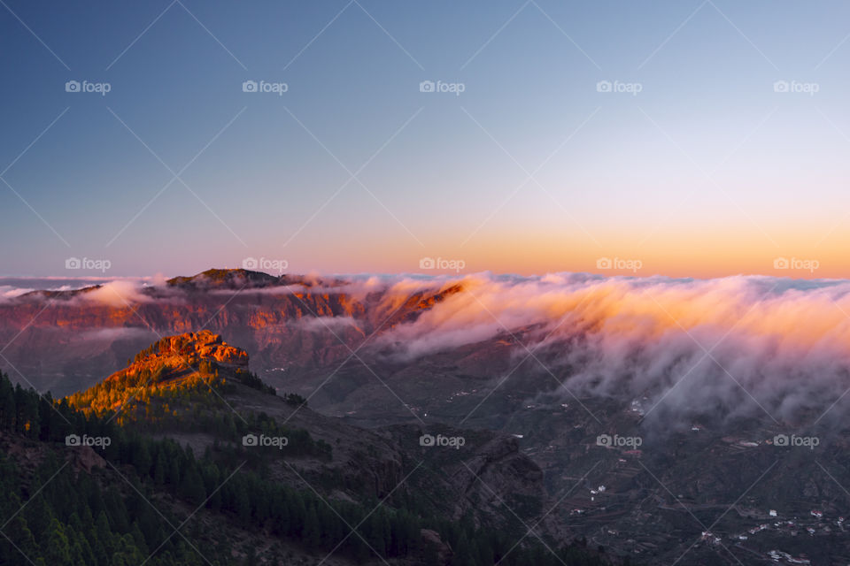 Higher than clouds.  Sunset on Gran Canaria