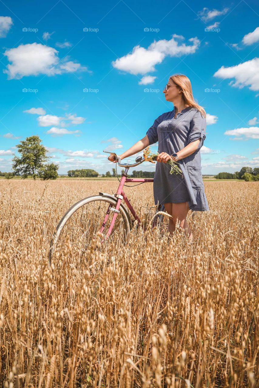 girl and bicycle