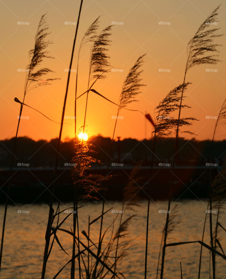 Sunset over lake