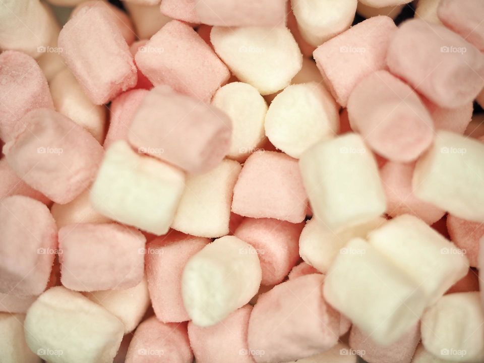Pink and white Mini marshmallows