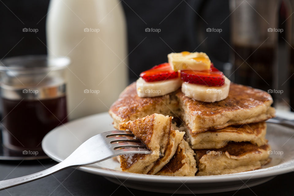 Close-up of pancakes on plate