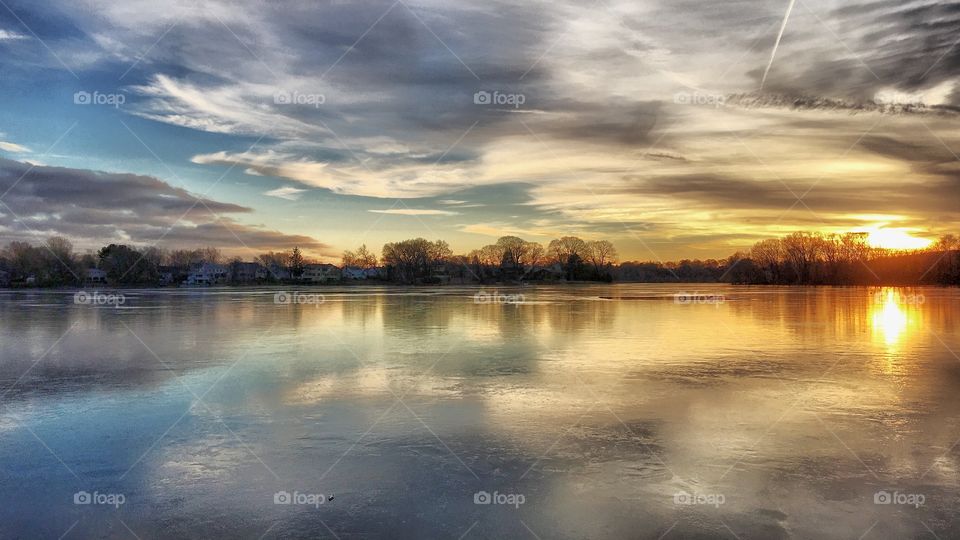 Sunset in the pond