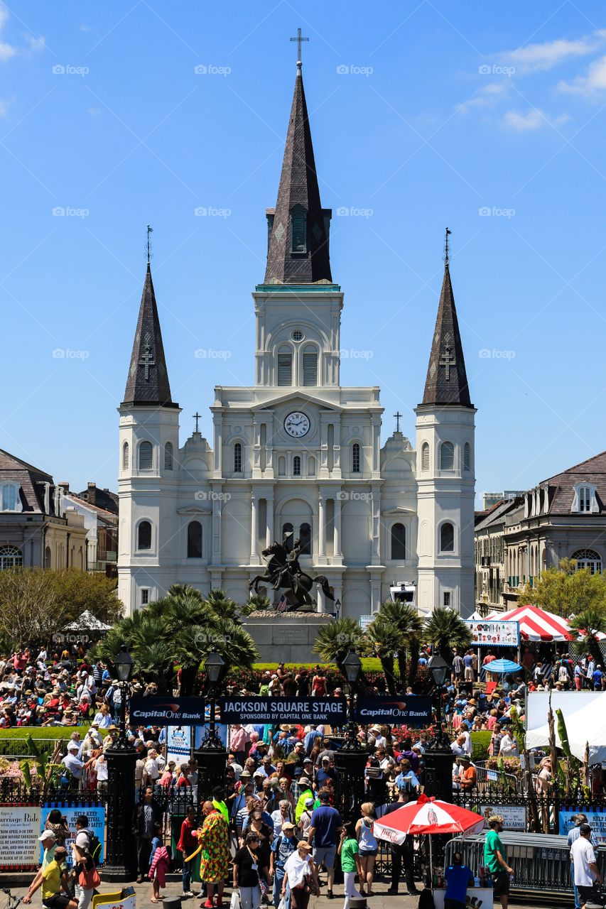 Jackson Square on the French Quarter fastival in New Orleans Louisiana USA 