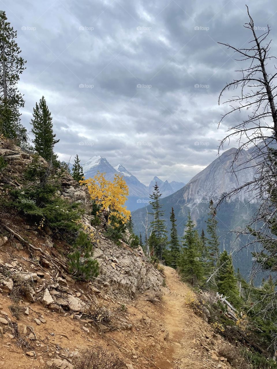 Autumn hiking in the mountains 