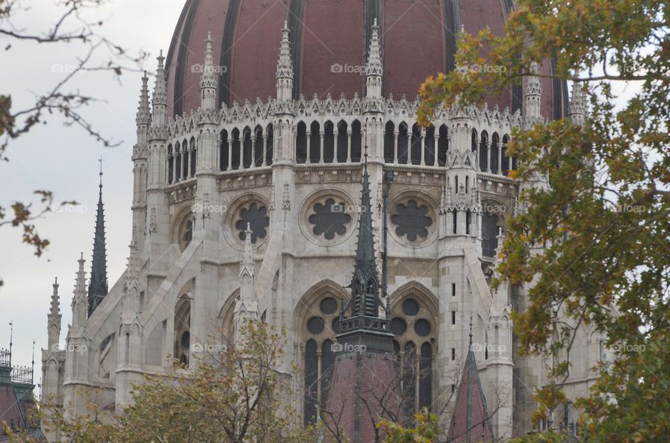 Budapest, portion view of the Hungarian Parliament