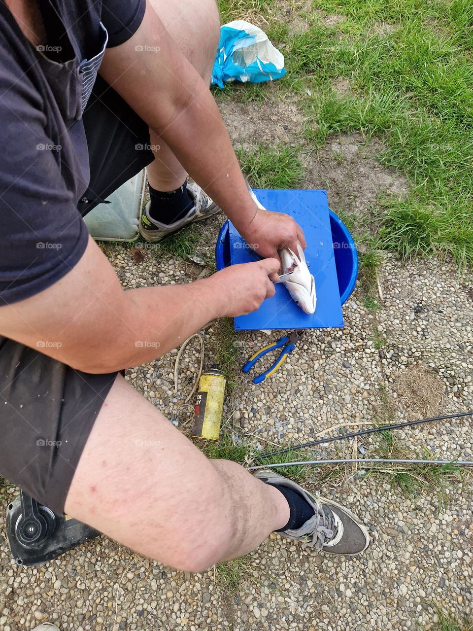 Preperation fried fish