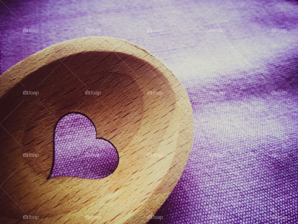 Heart shape on wooden table