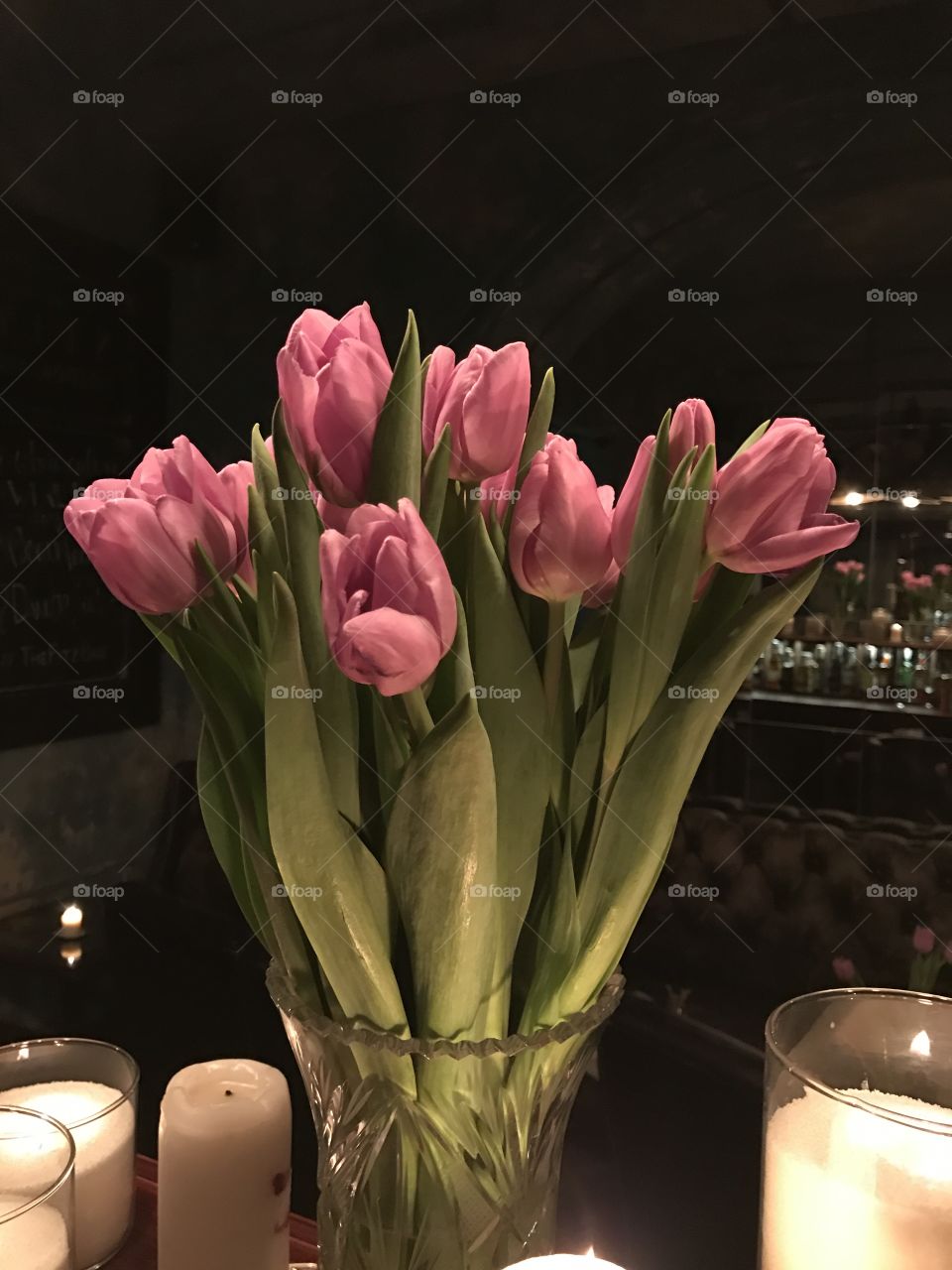 Tulips in romantic light