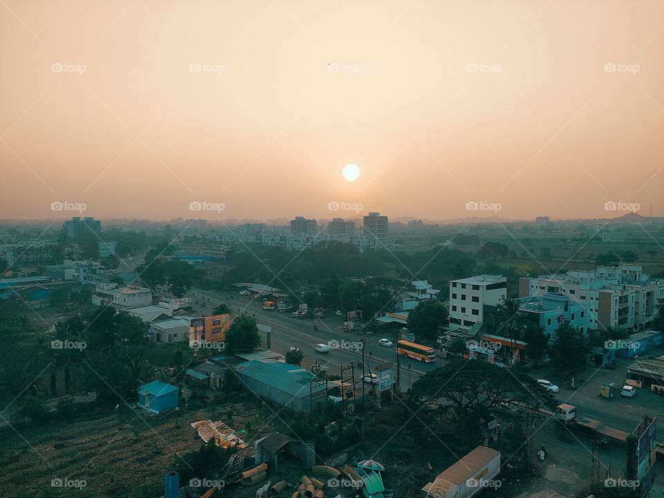 Evening nature View shot on camera