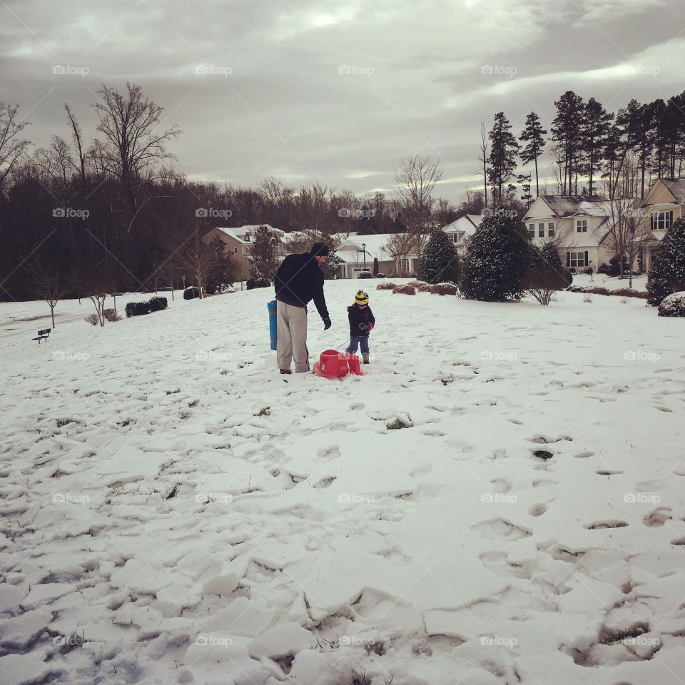 Snow fun with daddy