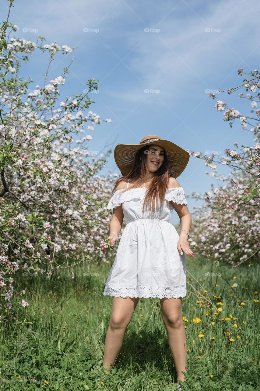 woman in spring