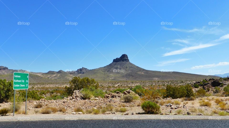 Mountain in the desert. Mountain in the desert after Oatman  