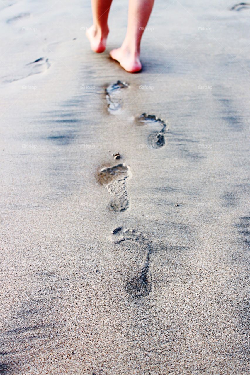 Beach, Footprint, Foot, Sand, Seashore